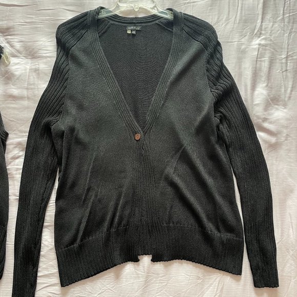 Black Anne Klein Cardigan + Tank Set, Plus Size (2X) - Picture 3 of 6